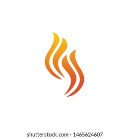Fire flames icon logo design vector template