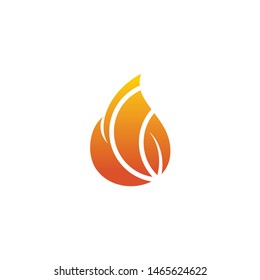 Fire flames icon logo design vector template