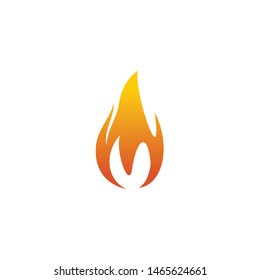 Fire flames icon logo design vector template