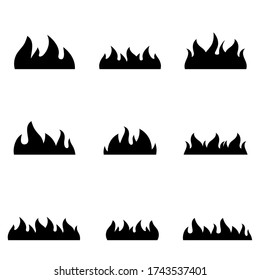 Fire flames icon, logo isolated on white background