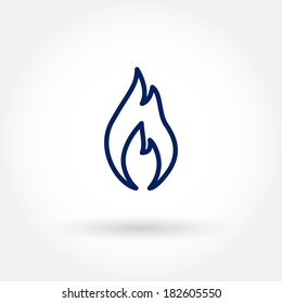 Fire flames icon. Modern line icon design. Modern icons for mobile interface. Vector illustration. 