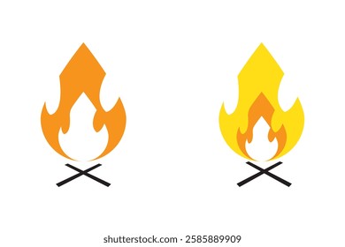 Fire flames icon set. Fire flames. Flame symbols. Set of yellow and orange, Red and black fire flame. Collection of hot flaming element. Fire, flame vector illustration. EPS 10
