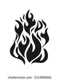 Fire flames icon set. isolated on white background. vector icon illustration
