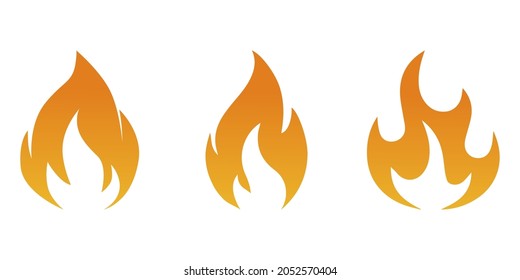 Feuer Flammen Symbol gesetzt. Logo-Design auf weißem Hintergrund 
