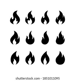 Fire flames icon symbol vector on white background