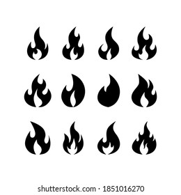 Fire flames icon symbol vector on white background