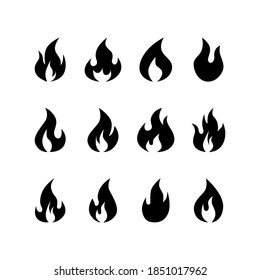 Fire flames icon symbol vector on white background