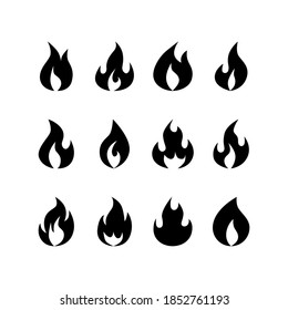 Symbol für Flammen, Vektorgrafik auf weißem Hintergrund