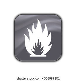 fire flames icon - vector button
