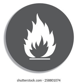 Fire flames icon, vector illustration on a grey background