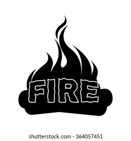 Fire flames, icon, vector illustration