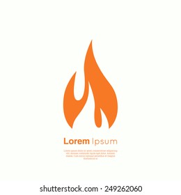 Fire Flames. Icon. Vector Logo Design Template.