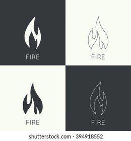 Fire flames. Icon. vector logo design template.