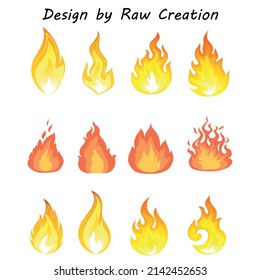 Feuer brennt. Feuersymbole gesetzt. Sammlung von Feuersymbolen. Brandflamme Logo-Set, Vektorvorlage