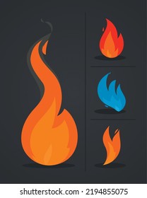 fire flames icons set design