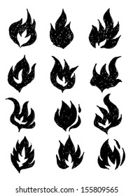 Fire flames icons vector illustration
