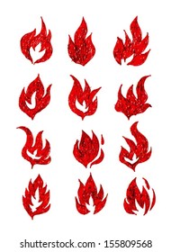 Fire flames icons vector illustration