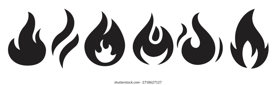 fire flames icons vector illustration