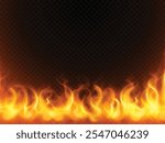 Fire and Flames Isolated on Transparent Background. Fire and Flames Vector Illustration, Isolated on Transparent Background, Vibrant Flame Design