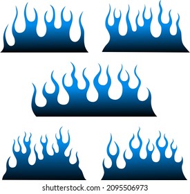 Fire flames isolated on white background. Tribal tattoo design.