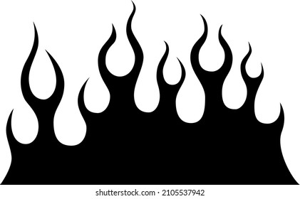 Fire flames isolated on white background. Tribal tattoo design.