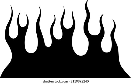Las llamas del fuego aisladas en el fondo blanco. Diseño de tatuajes tribales.