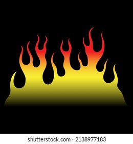 Fire flames isolated on white background. Tribal tattoo design.