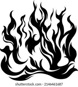 Fire Flames Isolated On White Background Stock Vector (Royalty Free ...