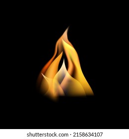 Fire flames isolated on white background.