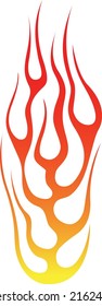 Las llamas del fuego aisladas en el fondo blanco. Diseño de tatuajes tribales.