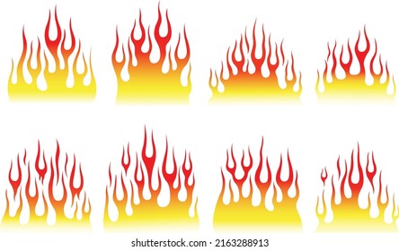 Fire Flames Isolated On White Background Stock Vector (Royalty Free ...