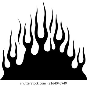Fire flames isolated on white background. Tribal tattoo design.