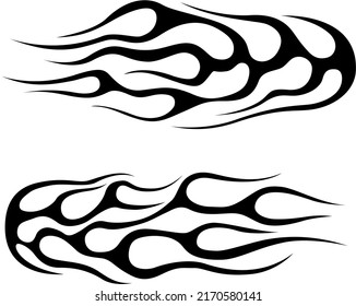 Flammen einzeln auf weißem Hintergrund. Tätowierungsdesign für Stämme.