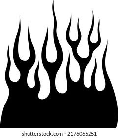 Fire flames isolated on white background. Tribal tattoo design.