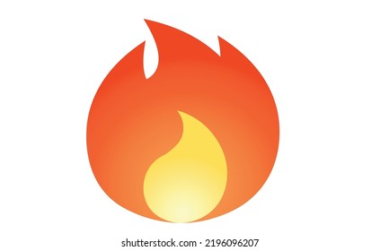 Fire flames isolated on white vector icon.