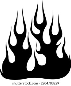 Fire flames isolated on white background. Tribal tattoo design.