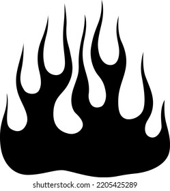 Fire flames isolated on white background. Tribal tattoo design.