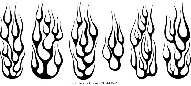 Fire Flames Isolated Template Tribal Vector Stock Vector (Royalty Free ...