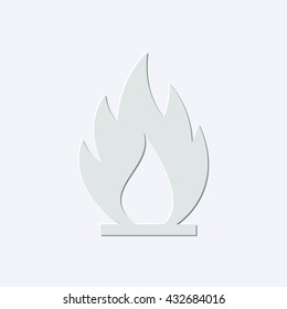 fire flames - light gray vector icon
