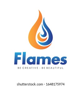 Llamas de fuego, vectores de inspiración de diseño con logotipo de incendio