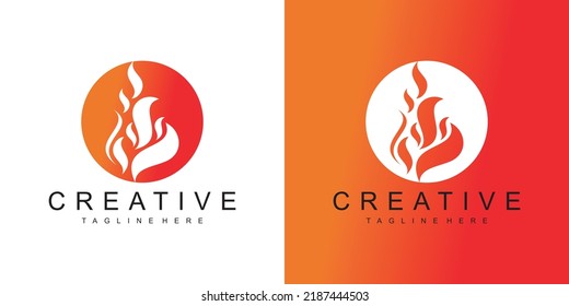 Logo de llamas de fuego, diseño de logotipo de gas Vector Premium