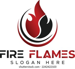 Fire flames logo, gas logo design vector