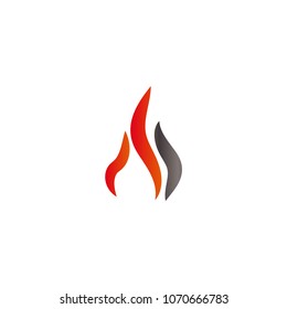 Fire and flames logo icon design template vector