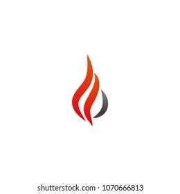 Fire and flames logo icon design template vector