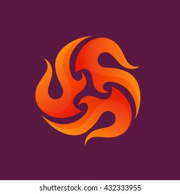 Fire flames loop logo.