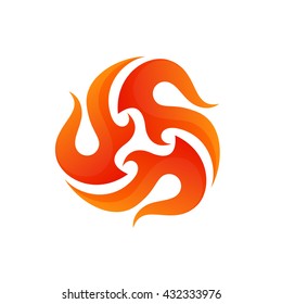 Fire flames loop logo.