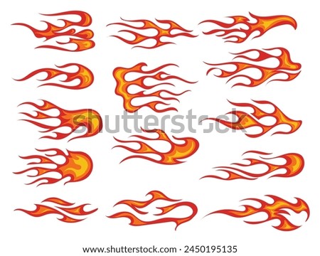 Fire flames new set stock vector design