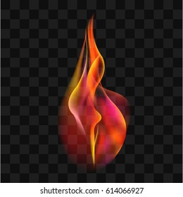 Fire flames on transparent background