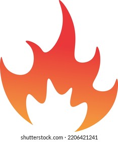 Fire flames on a white background.