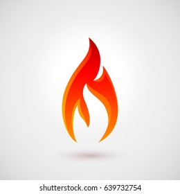 Fire flames Over Gray Background for Design